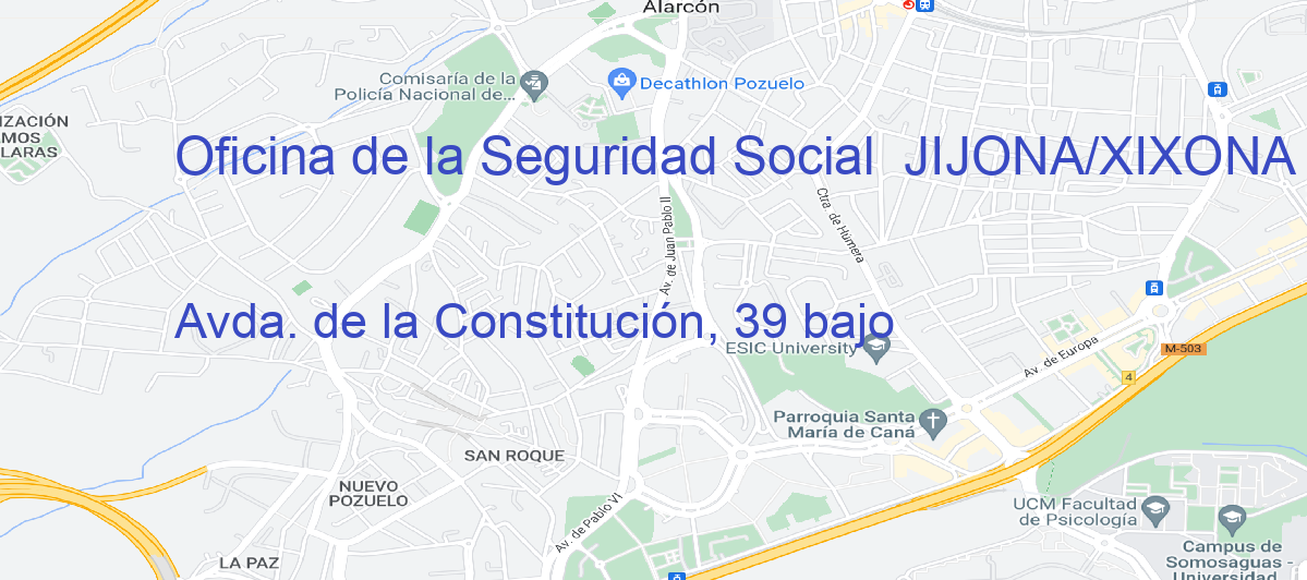 Oficina Calle Avda. de la Constitución, 39 bajo en Jijona/Xixona - Oficina de la Seguridad Social 